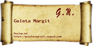 Geleta Margit névjegykártya